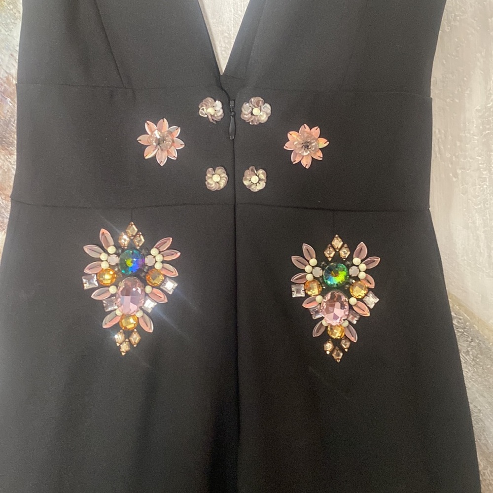 Nicole Miller Black Embellished Stone Dress - Picture 5 of 7